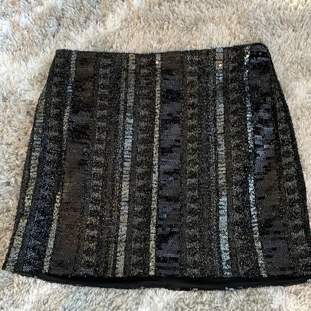 Express black sequin mini skirt size 4.